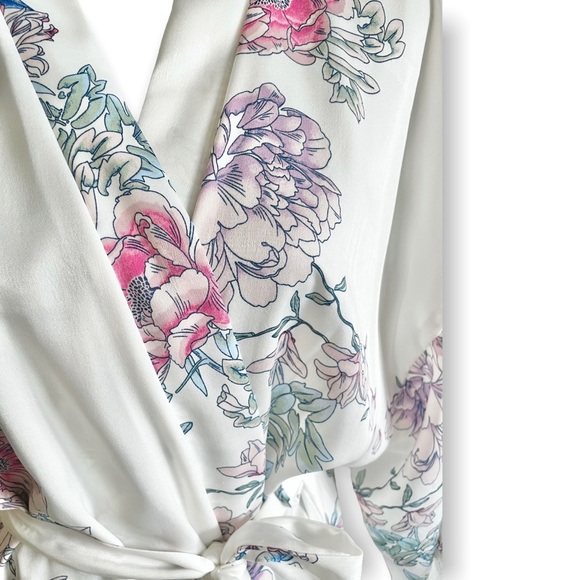 In Bloom by Jonquil Mia women’s floral wrap robe sleep loungewear chiffon L - Picture 8 of 13